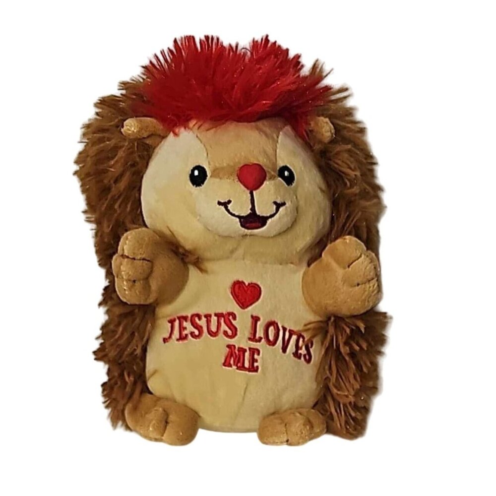 Fiesta Jesus Loves Me Hedgehog Plush Toy 7.5" 2017 Embroidered Stuffed Animal